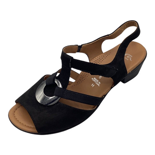 Ara black nubuck leather low - leather,
